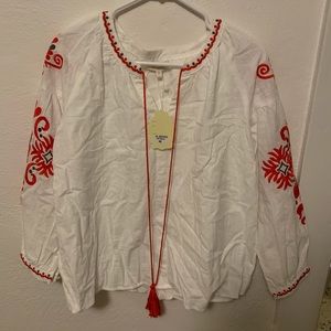 Vici Collection Abella Embroidered Peasant Top